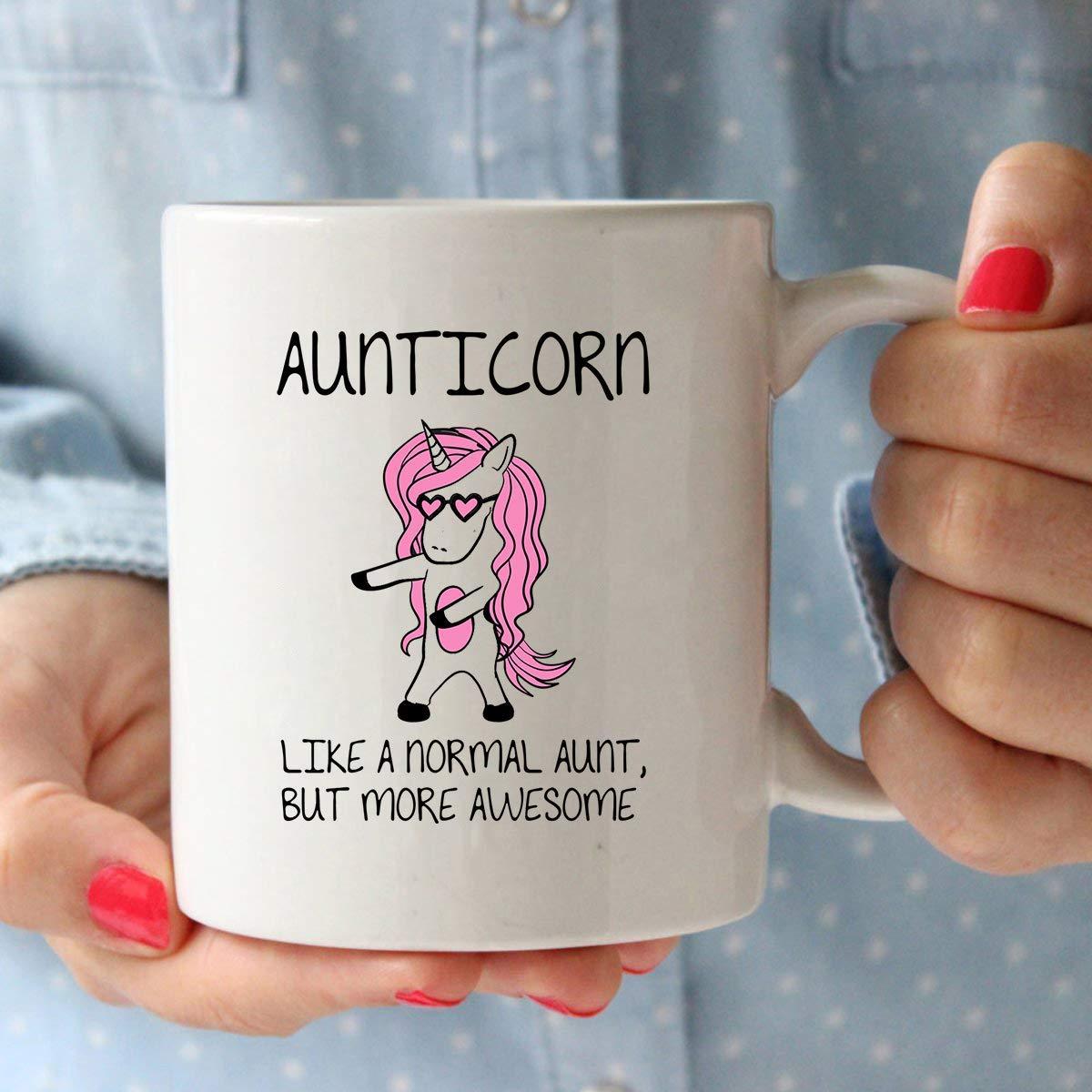 Aunticorn Funny Coffee Mug – Best Aunt Ever Gifts from Niece or Nephew –  Birthday or Mothers Day Gift Idea for Aunts 11 oz Tea Cup White