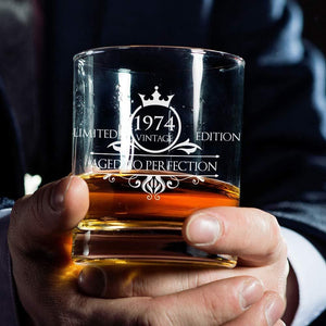 1975 45th Birthday Whiskey Glass