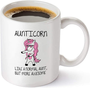 Aunticorn Funny Coffee Mug – Best Aunt Ever Gifts from Niece or Nephew – Birthday or Mothers Day Gift Idea for Aunts - 11 oz Tea Cup White