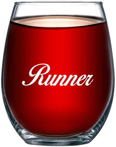 Runner's Measurements Stemless Wine Glass