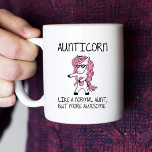 Aunticorn Funny Coffee Mug – Best Aunt Ever Gifts from Niece or Nephew – Birthday or Mothers Day Gift Idea for Aunts - 11 oz Tea Cup White