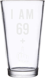 69 + One Middle Finger 70th Birthday Gifts for Men Women Beer Glass – Funny 70 Year Old Presents - 16 oz Pint Glasses Party Decorations Supplies - Craft Beers Gift Ideas for Dad Mom Husband Wife 70 th