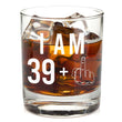 Load image into Gallery viewer, 39 + One Middle Finger Whiskey Glass for Men and Women – Funny Birthday Gift Ideas for Mom Dad Husband Wife – 40 Year Old Party Supplies Decorations for Him, Her – 11 oz