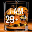 Load image into Gallery viewer, 29 + One Middle Finger Whiskey Glass for Men and Women – Funny Birthday Gift Ideas for Mom Dad Husband Wife – 30 Year Old Party Supplies Decorations for Him, Her – 11 oz