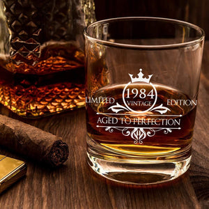 1985 35th Birthday Whiskey Glass