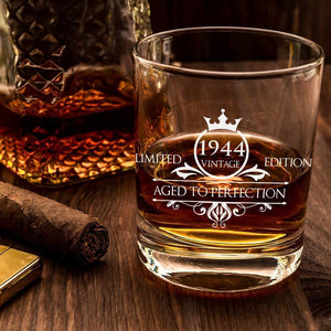 1945 75th Birthday Whiskey Glass