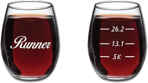 Runner's Measurements Stemless Wine Glass