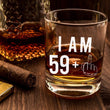 Load image into Gallery viewer, 59 + One Middle Finger Whiskey Glass for Men and Women – Funny Birthday Gift Ideas for Mom Dad Husband Wife – 60 Year Old Party Supplies Decorations for Him, Her – 11 oz