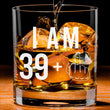 Load image into Gallery viewer, 39 + One Middle Finger Whiskey Glass for Men and Women – Funny Birthday Gift Ideas for Mom Dad Husband Wife – 40 Year Old Party Supplies Decorations for Him, Her – 11 oz