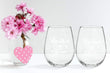 Load image into Gallery viewer, Mother of Bride and Groom Stemless Wine Glass Set