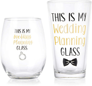 This Is My Wedding Planning Glass Wine & Beer Glass Set